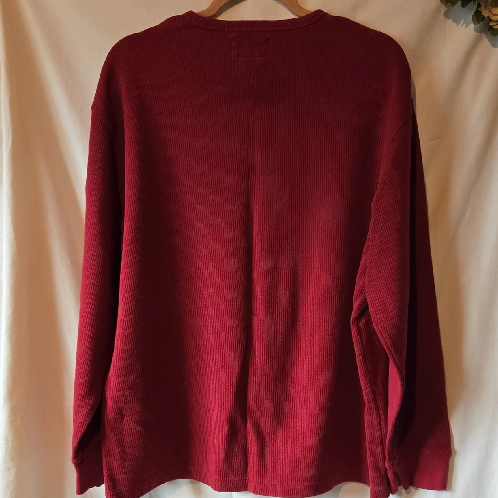 American Eagle Outfitters Vintage Y2KMens Red Ribbed Crewneck Sweater Size Large